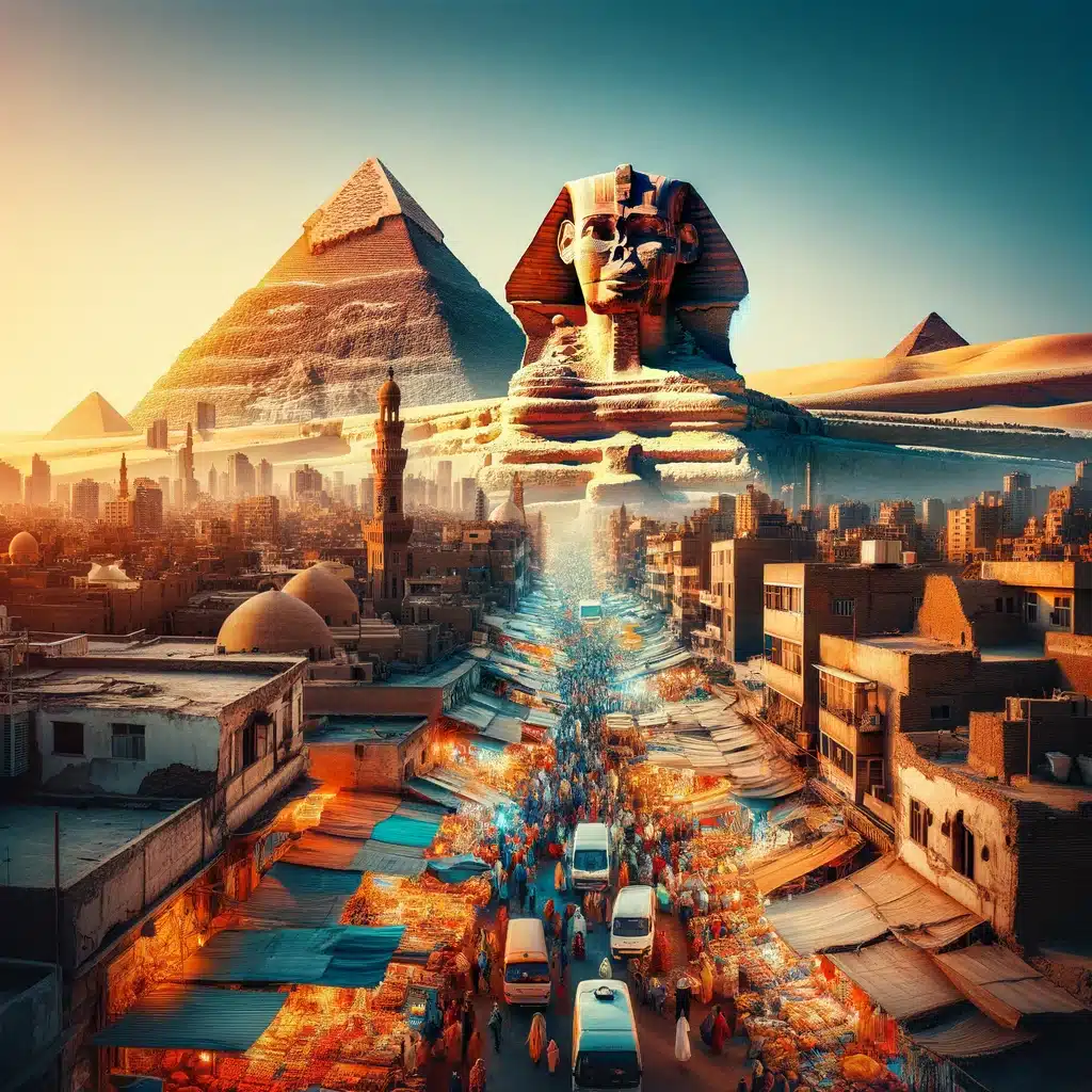 Levendige Markten en Oude Monumenten van Cairo.
