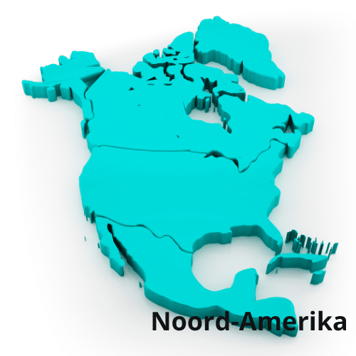 3D kaart van Noord-Amerika.