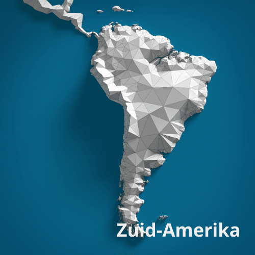 3D kaart van Zuid-Amerika.